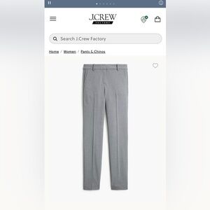 J Crew Ruby Pant Graphite Gray